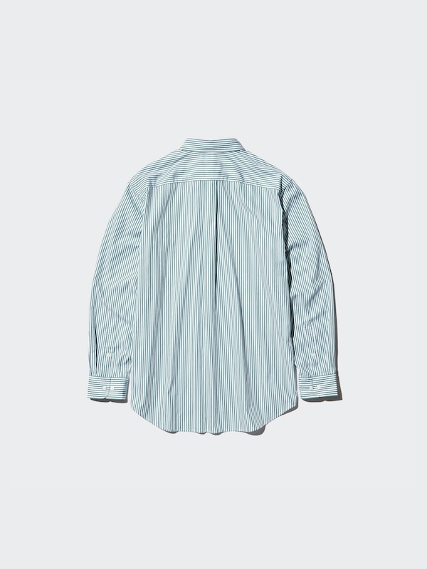 Cotton Broadcloth Shirt (Stripe, Button-Down Collar)