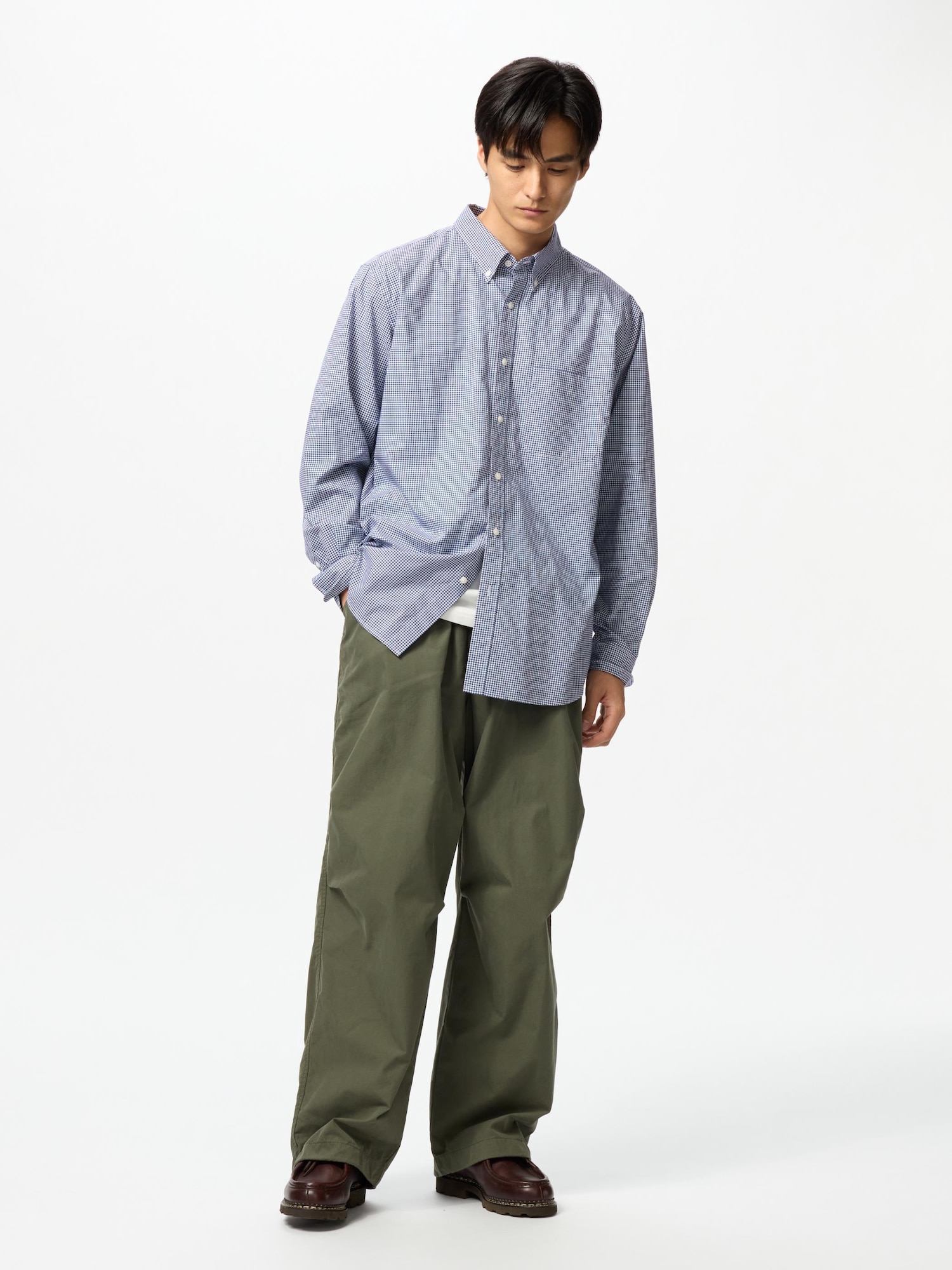 トップス W broadcloth trad check shirt 2 OVY W broadcloth trad check shirt 2 OVY - メルカリ
