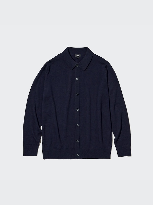 Extra Fine Merino Shirt Collar Cardigan | UNIQLO US