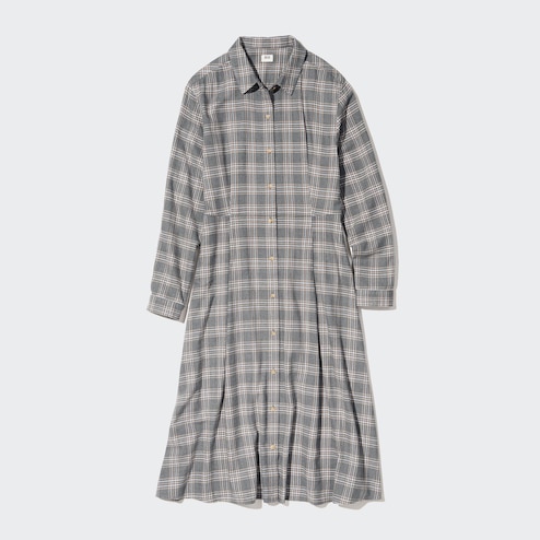 SOFT FLANNEL FLARE DRESS