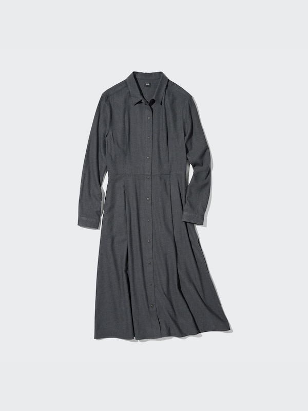Women's Soft Flannel Long-Sleeve Flare Dress | UNIQLO US