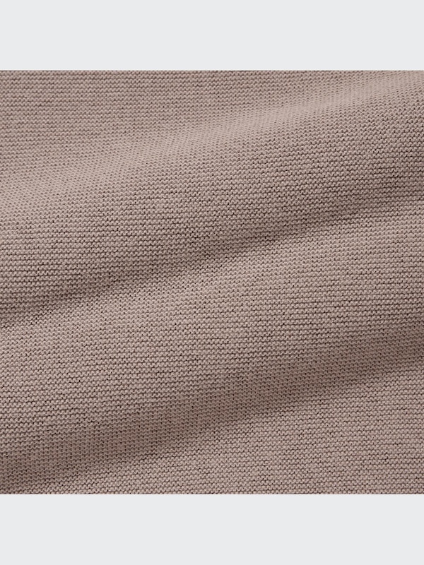 3D KNIT COTTON V-NECK DRESS