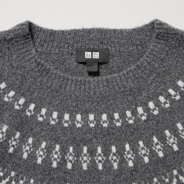 3D Knit Souffle Yarn LongSleeve Sweater (Fair Isle) UNIQLO US