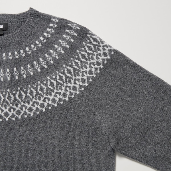 3D Knit Souffle Yarn LongSleeve Sweater (Fair Isle) UNIQLO US