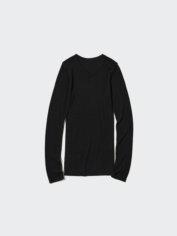 HEATTECH Seamless Ribbed Crew Neck Long-Sleeve T-Shirt (Extra Warm)