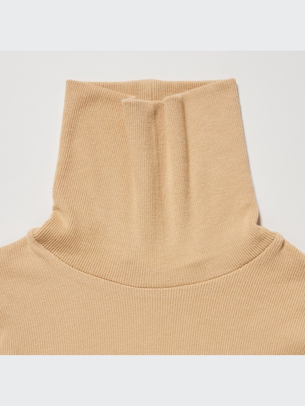 HEATTECH Seamless Ribbed Turtleneck Long-Sleeve T-Shirt (Extra Warm)