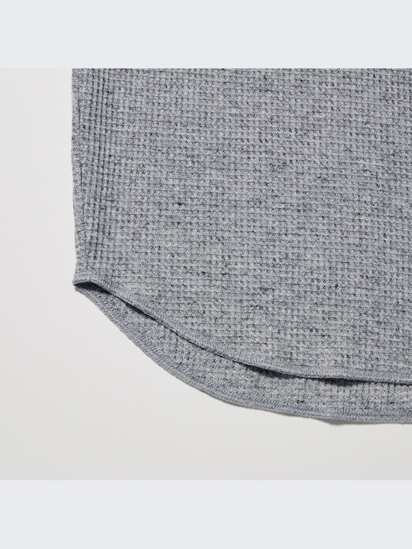 Waffle Henley Neck Long-Sleeve T-Shirt