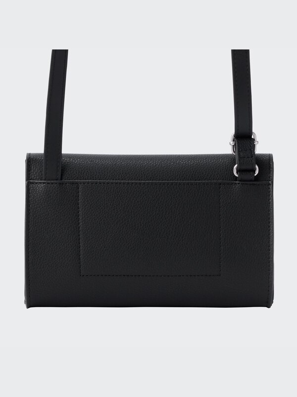 FAUX LEATHER MINI FLAP SHOULDER BAG