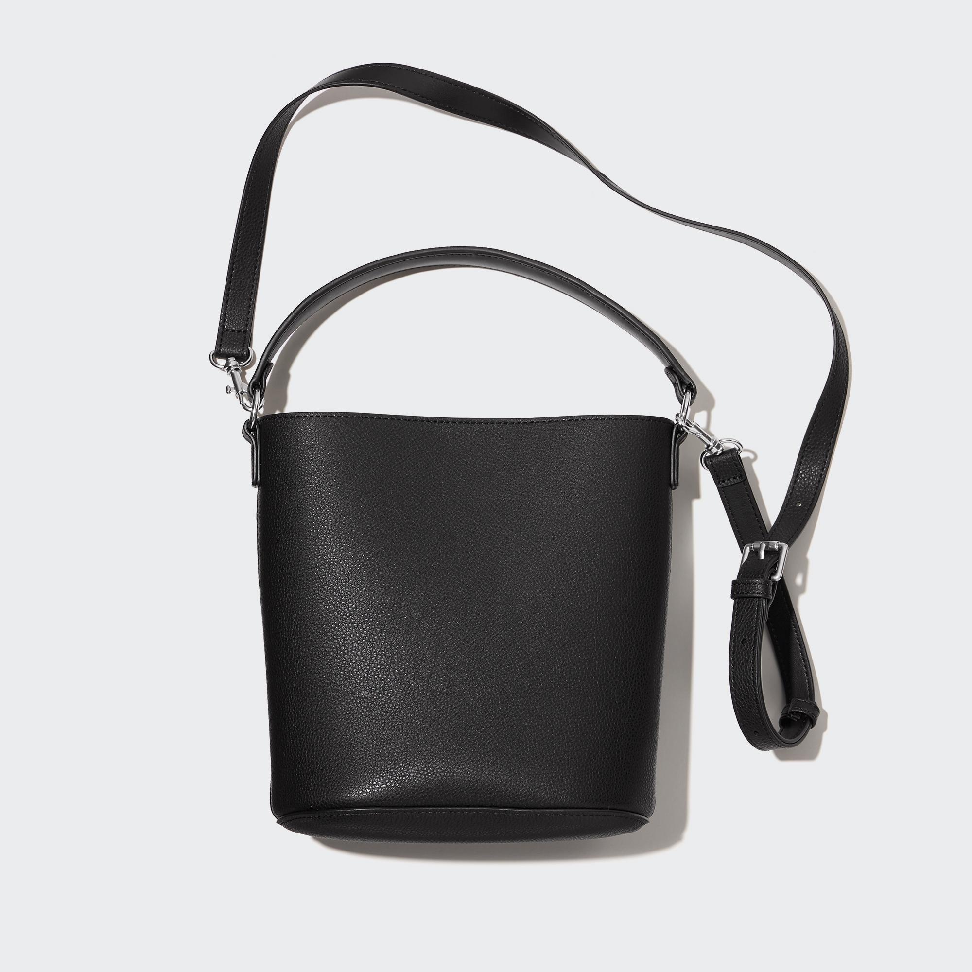 Faux-Leather Bucket Shoulder Bag