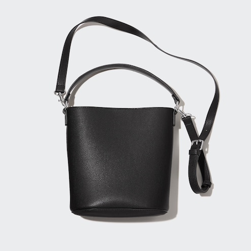 Faux leather bucket bag