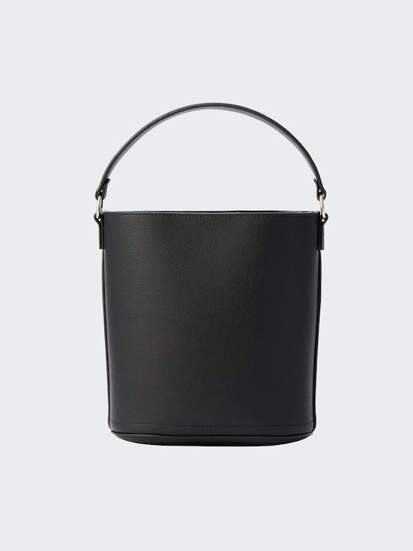 Faux-Leather Bucket Shoulder Bag