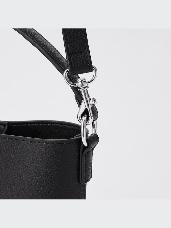 Faux-Leather Bucket Shoulder Bag