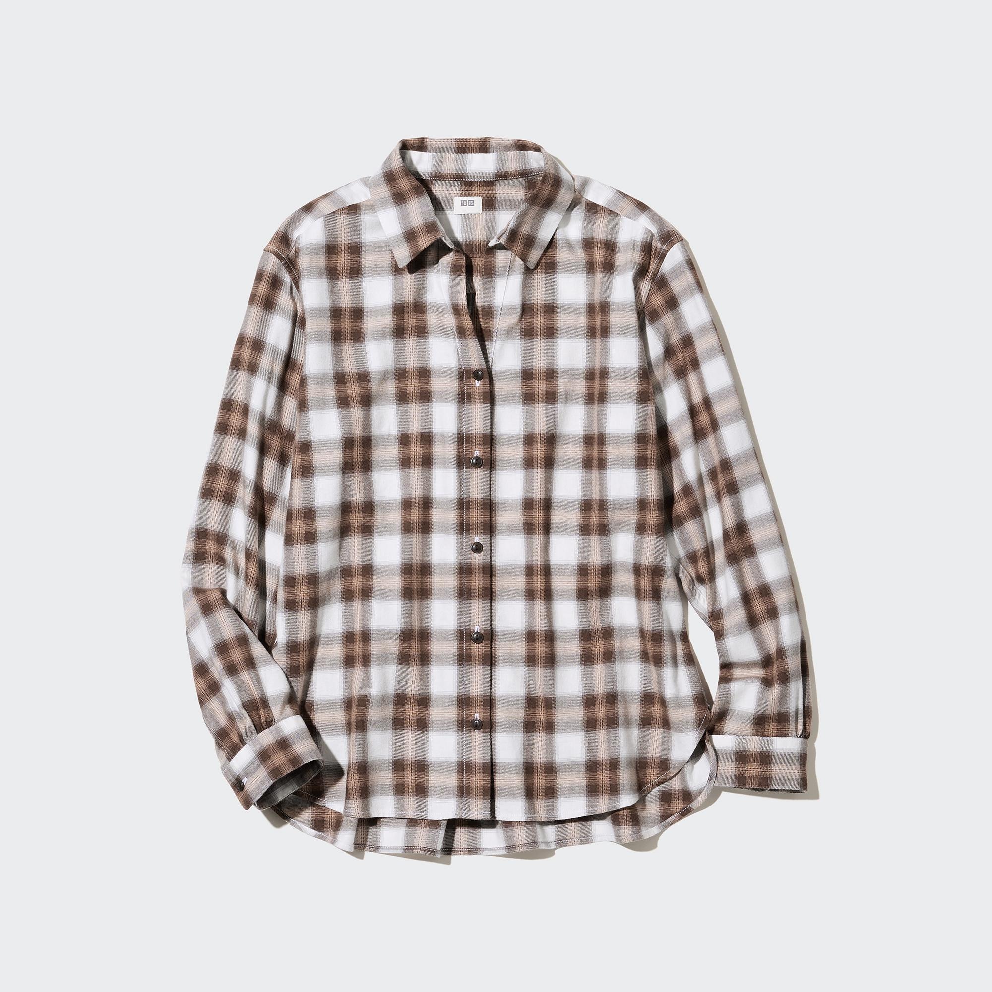 Check styling ideas for「Brushed Cotton Crew Neck Long-Sleeve T-Shirt、Flannel  Checked Shirt (2022 Edition)」