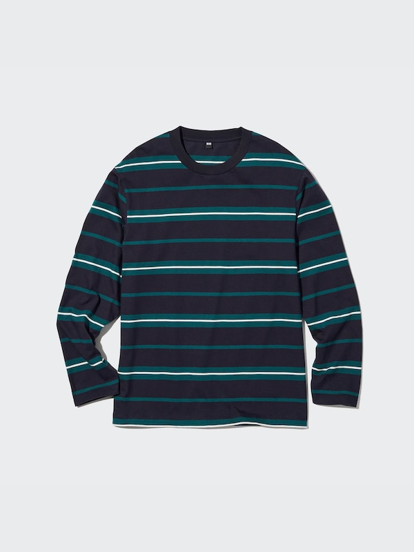 Striped Crew Neck Long-Sleeve T-Shirt