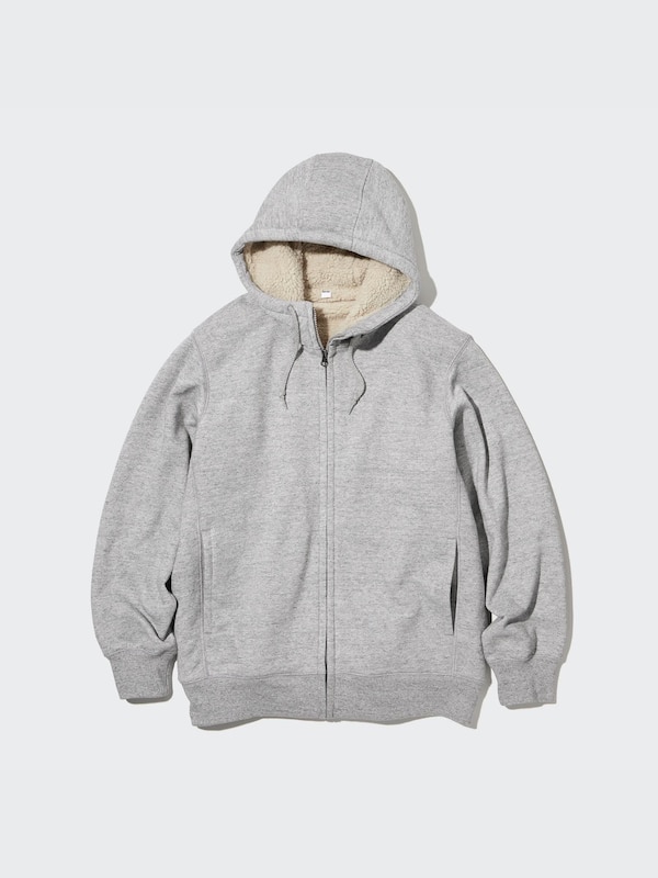 Pile-Lined Sweat Long-Sleeve Full-Zip Hoodie