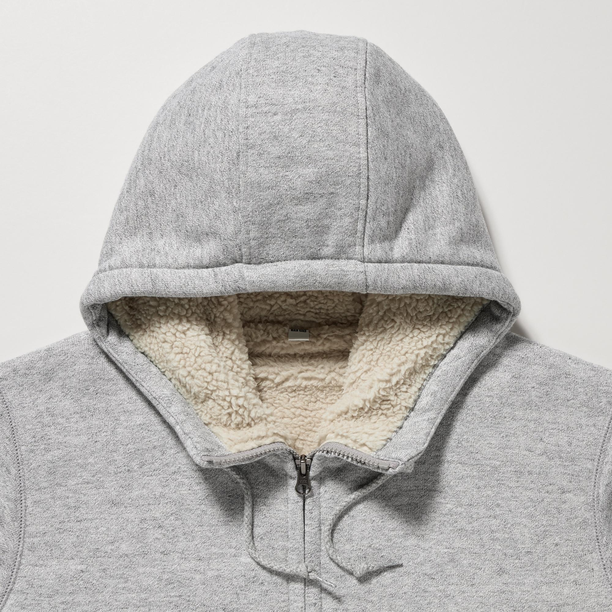 Uniqlo pile lined outlet sweat full zip hoodie