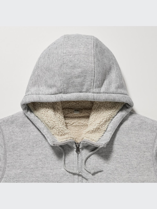 Pile-Lined Sweat Long-Sleeve Full-Zip Hoodie