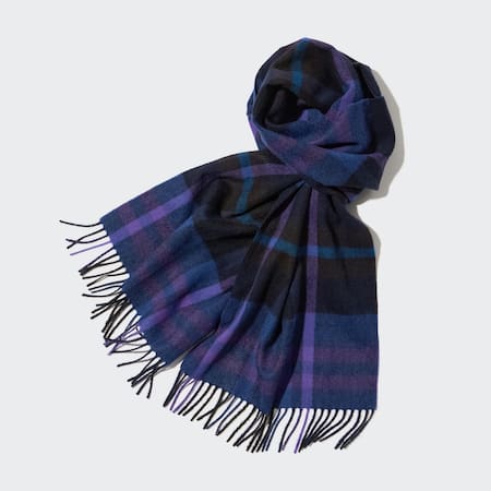 100% Cashmere Checked Scarf