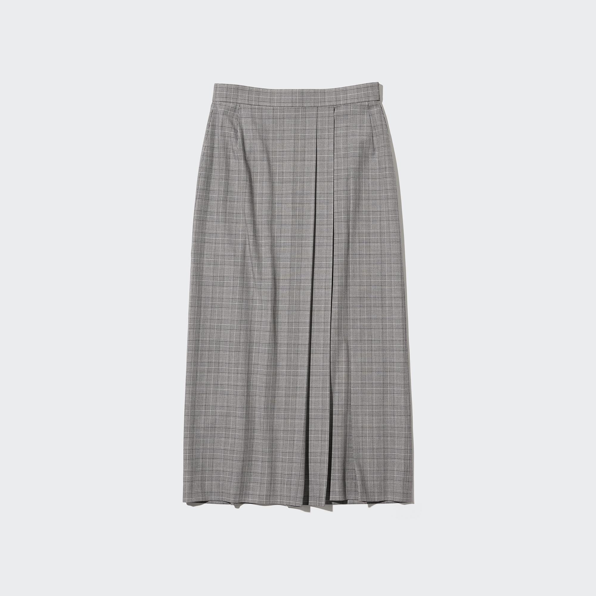 Side Pleated Checked Narrow Skirt | UNIQLO UK