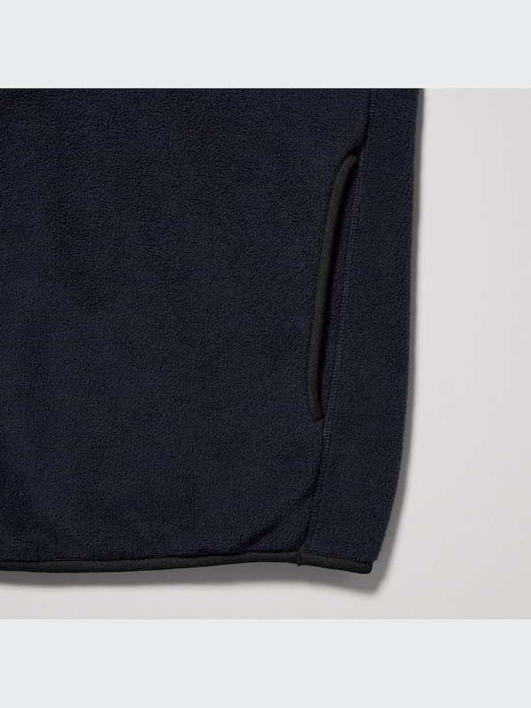 Fleece Button-Up Long-Sleeve Pullover