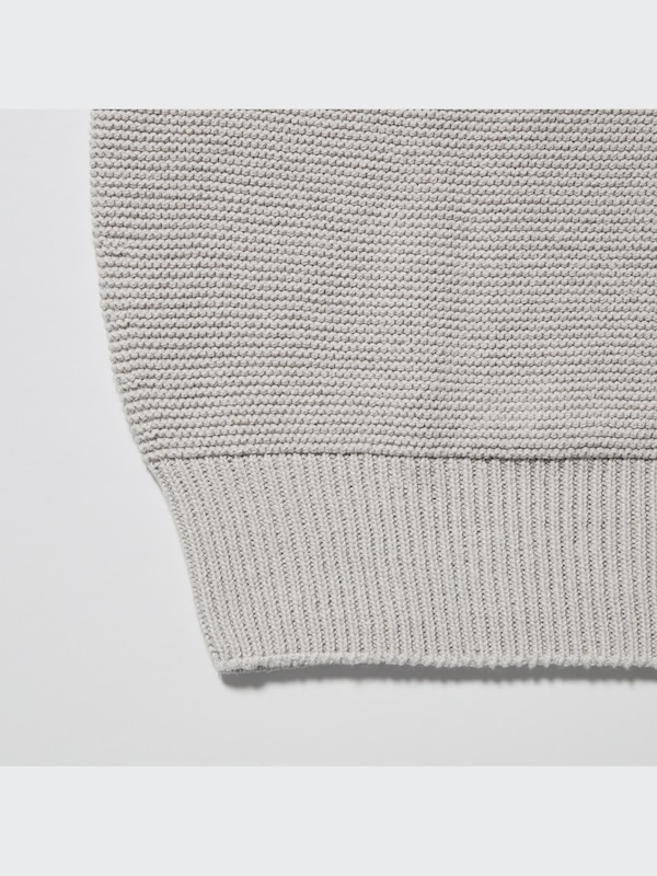 3D Knit Crew Neck Long-Sleeve Sweater