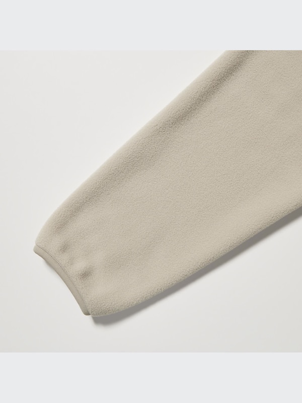 Fleece Button-Up Long-Sleeve Pullover (Color Block)