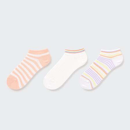 Girls Striped Short Socks (Three Pairs)