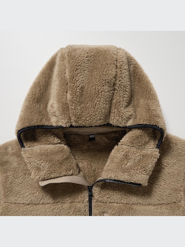 Windproof Outer Fluffy Yarn Fleece Parka