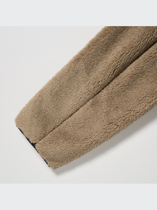 Windproof Outer Fluffy Yarn Fleece Parka