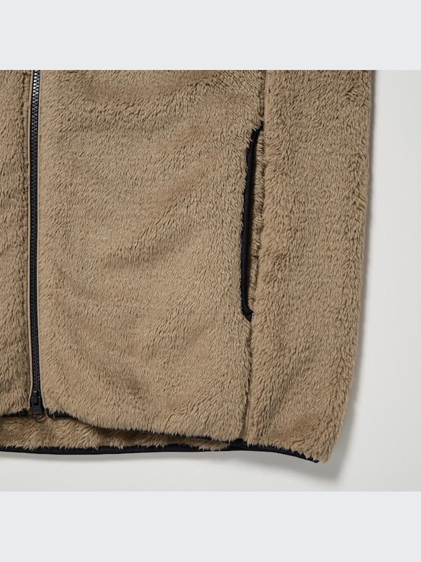 Windproof Outer Fluffy Yarn Fleece Parka