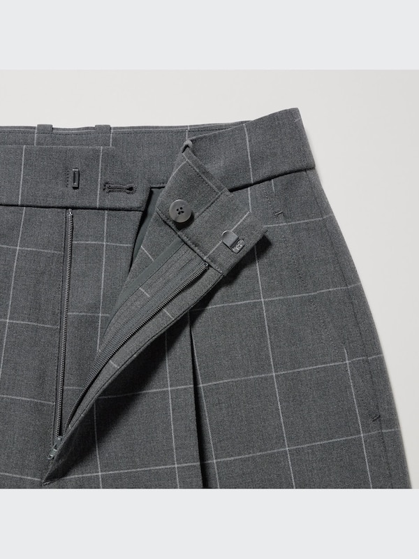 Wide-Fit Pleated Pants | Windowpane | Tall