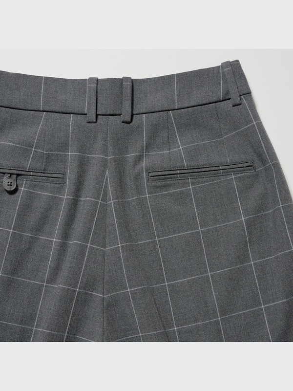 Wide-Fit Pleated Pants | Windowpane | Tall