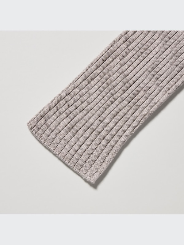 3D KNIT RIBBED LONG SLEEVE HIGH NECK SWEATER