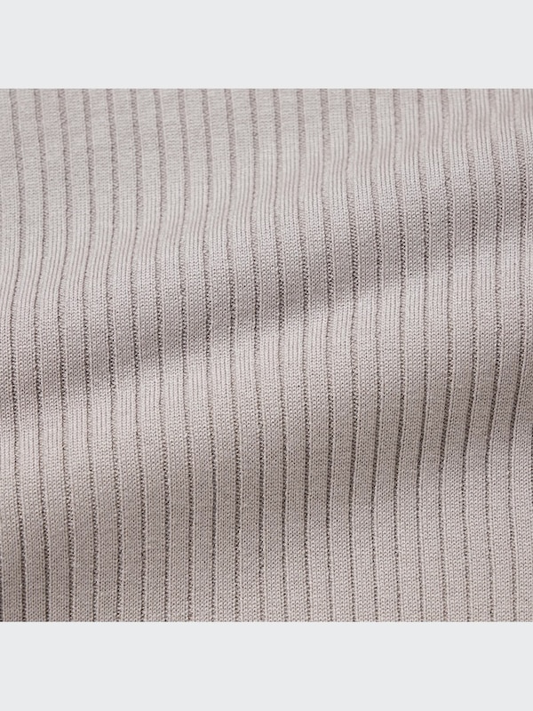 3D KNIT RIBBED LONG SLEEVE HIGH NECK SWEATER