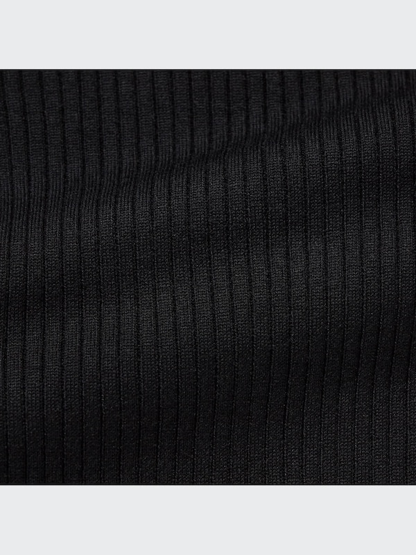 3D KNIT RIBBED LONG SLEEVE HIGH NECK SWEATER