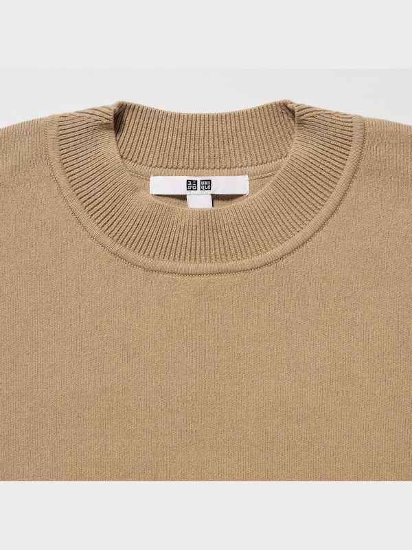 Smooth Cotton Long-Sleeve Crew Neck Sweater