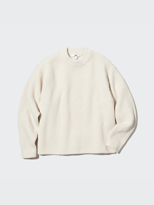 Washable Soft Knit Crew Neck Long-Sleeve Sweater