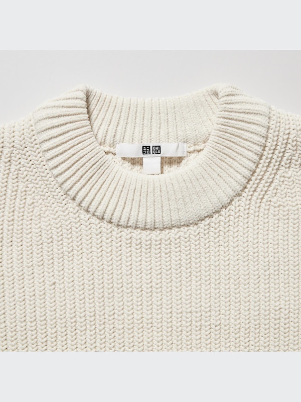 Washable Soft Knit Crew Neck Long-Sleeve Sweater
