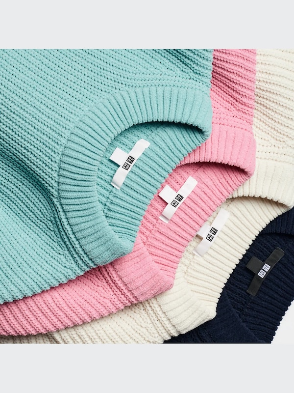 Washable Soft Knit Crew Neck Long-Sleeve Sweater