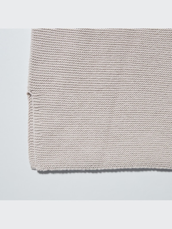 3D Knit Cotton Blend V-Neck Long-Sleeve Sweater