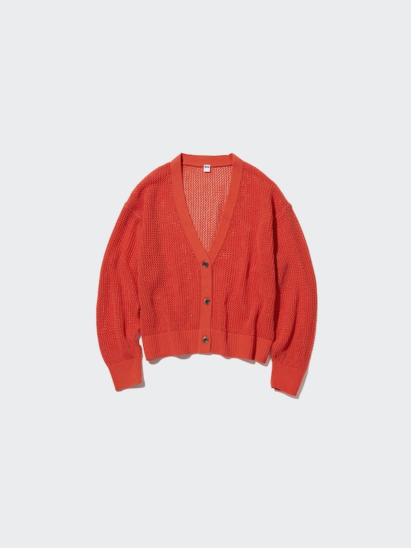 Mesh Long-Sleeve Short Cardigan