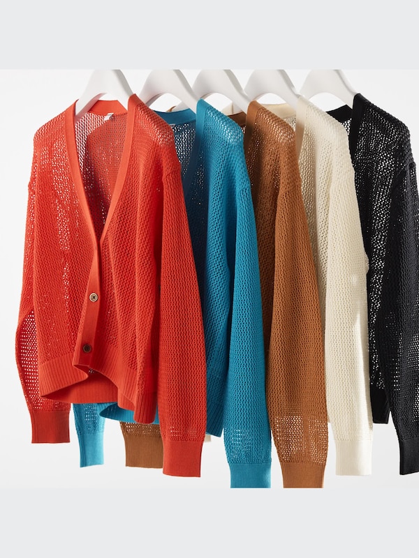 Mesh Long-Sleeve Short Cardigan