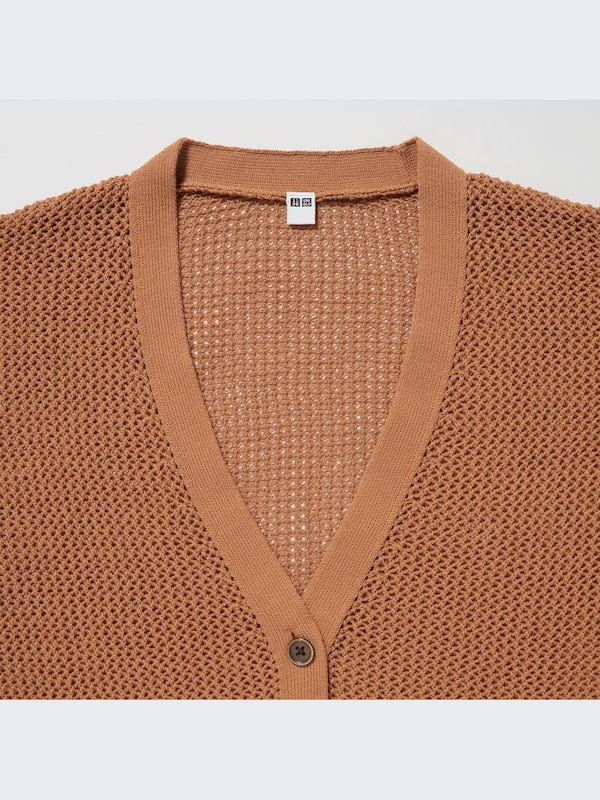 Mesh Long-Sleeve Short Cardigan