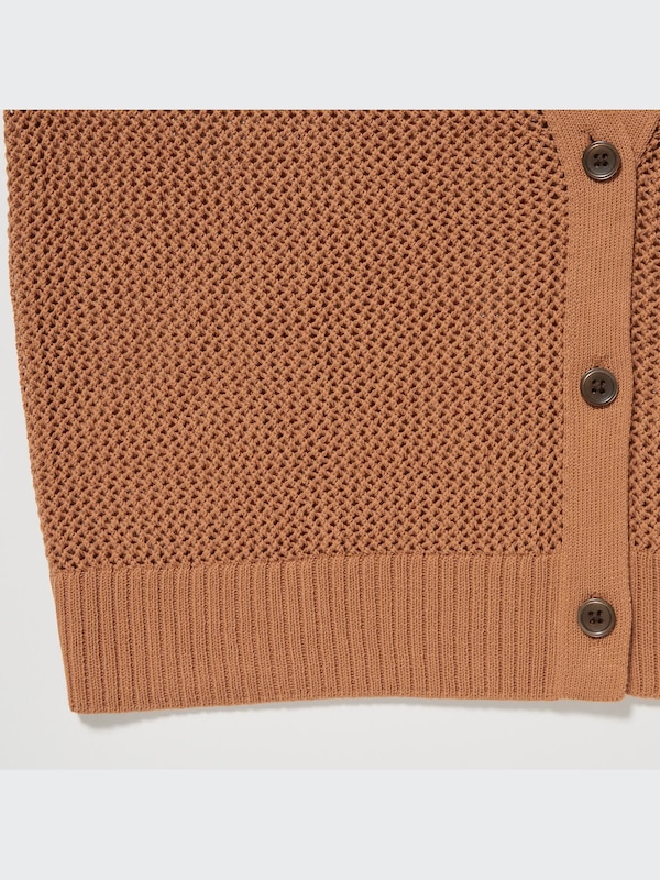 Mesh Long-Sleeve Short Cardigan