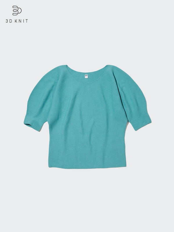 3D Knit Cotton Volume Half-Sleeve Sweater | UNIQLO US