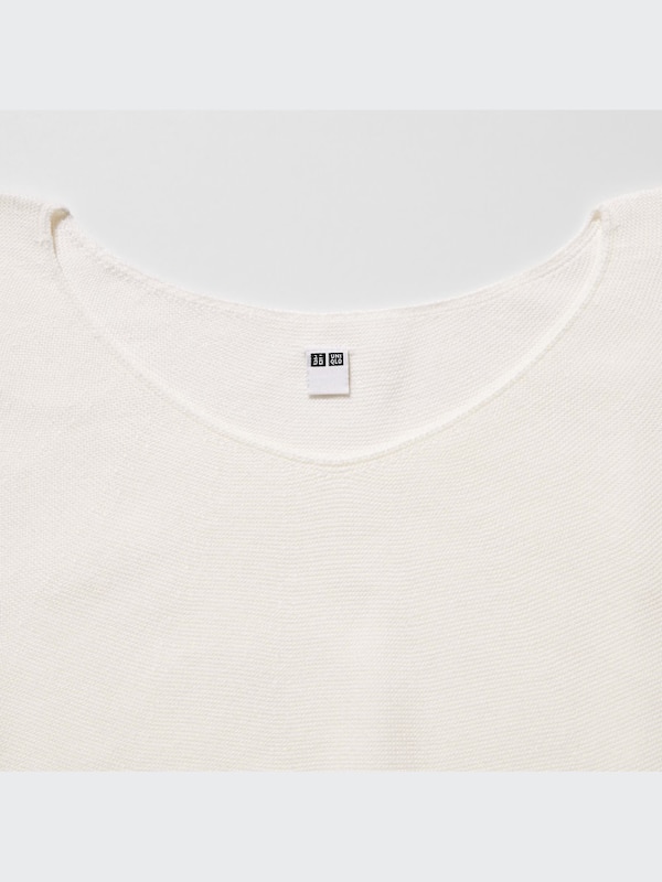 3D Knit Cotton Volume Half-Sleeve Sweater