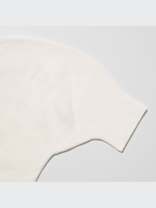 3D Knit Cotton Volume Half-Sleeve Sweater