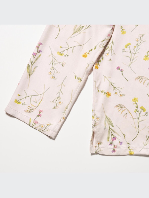 Rayon Satin Printed Long-Sleeve Pajamas