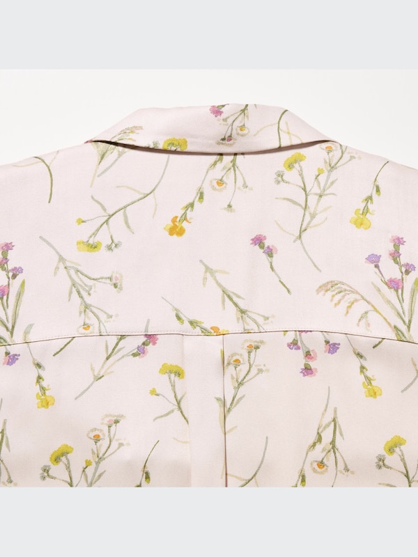 Rayon Satin Printed Long-Sleeve Pajamas