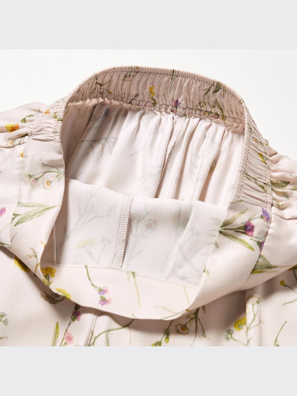 Rayon Satin Printed Long-Sleeve Pajamas